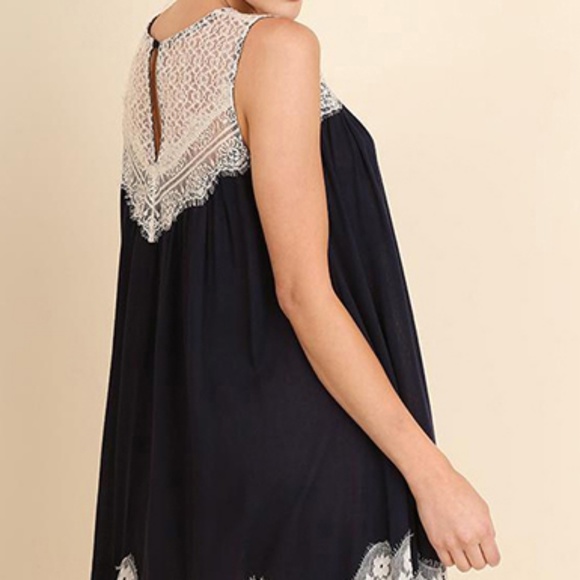 Navy Blue Lace Tunic - Picture 5 of 6